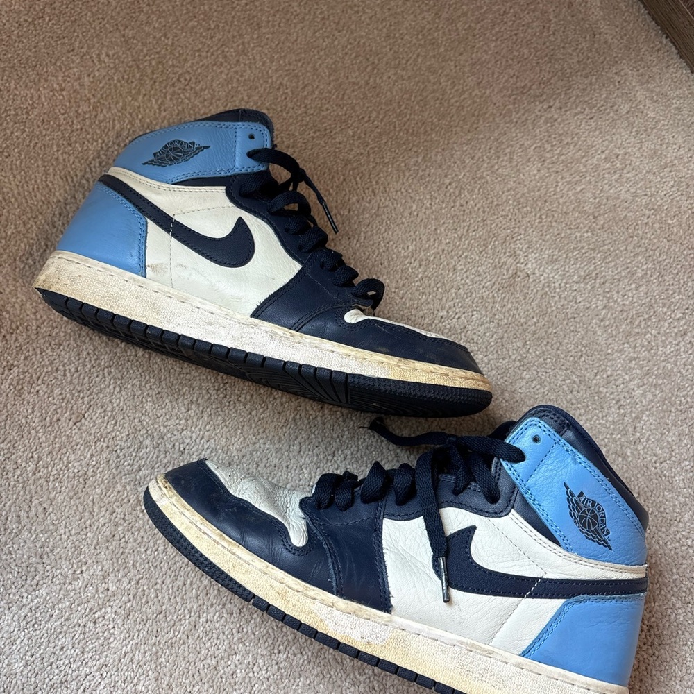 Nike obsidian navy/ white jordan 1 retro high sneakers
